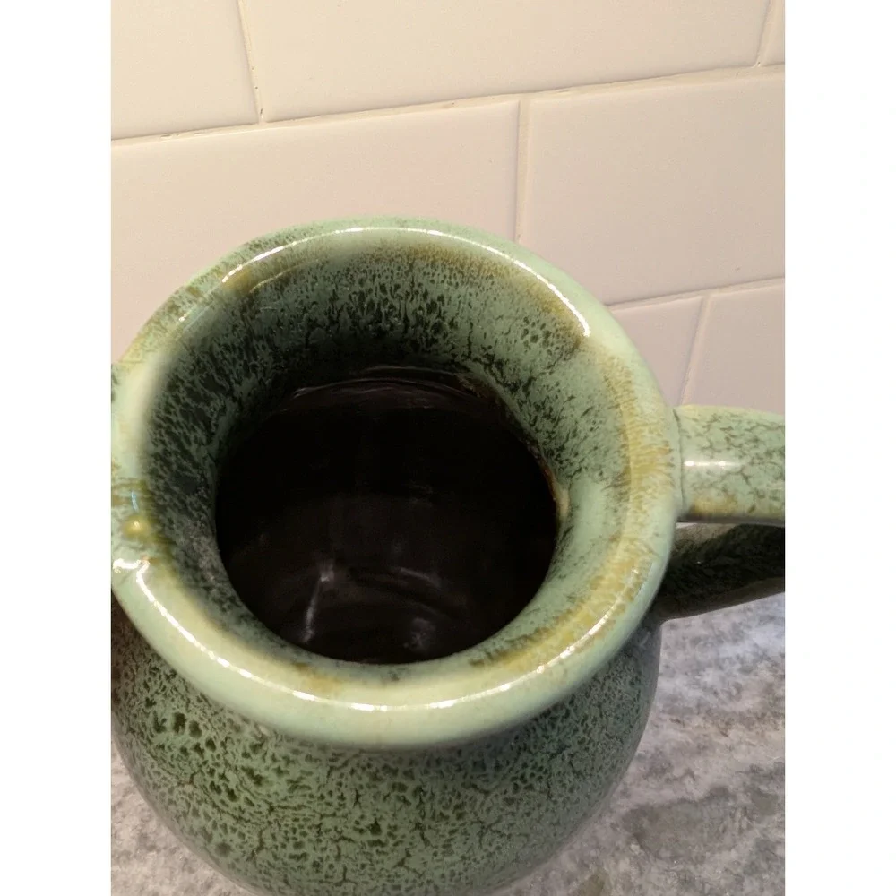 Bluish/Green With‎ Black Accent 10in Vase With Handles